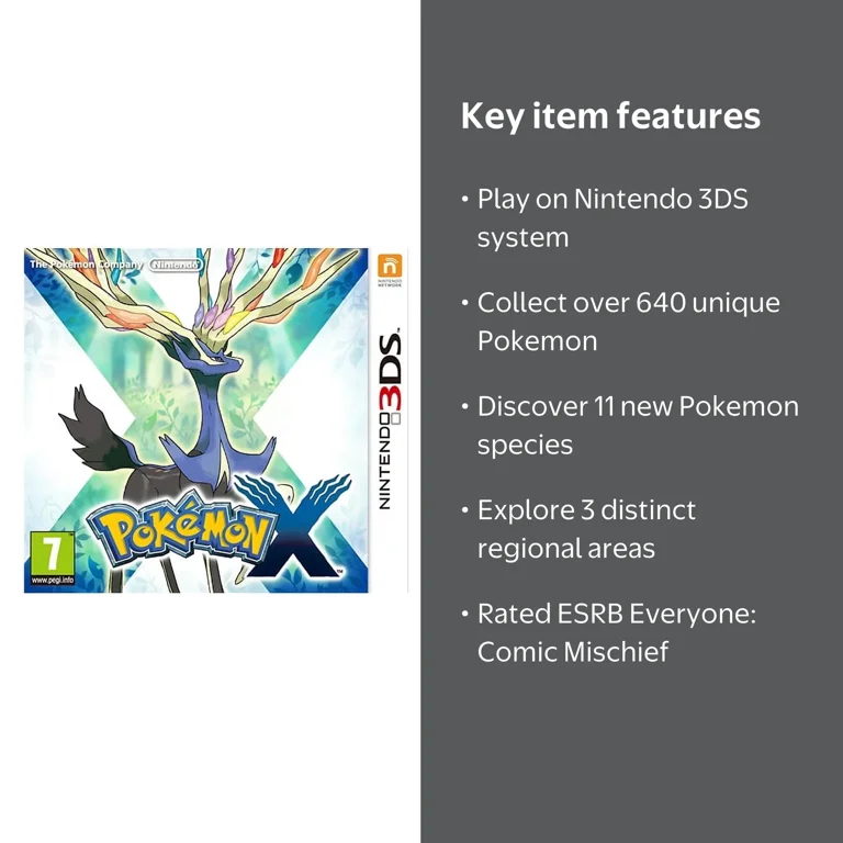 Nintendo 3DS Game - Pokemon X: Thrilling 3D Adventure in Kalos
