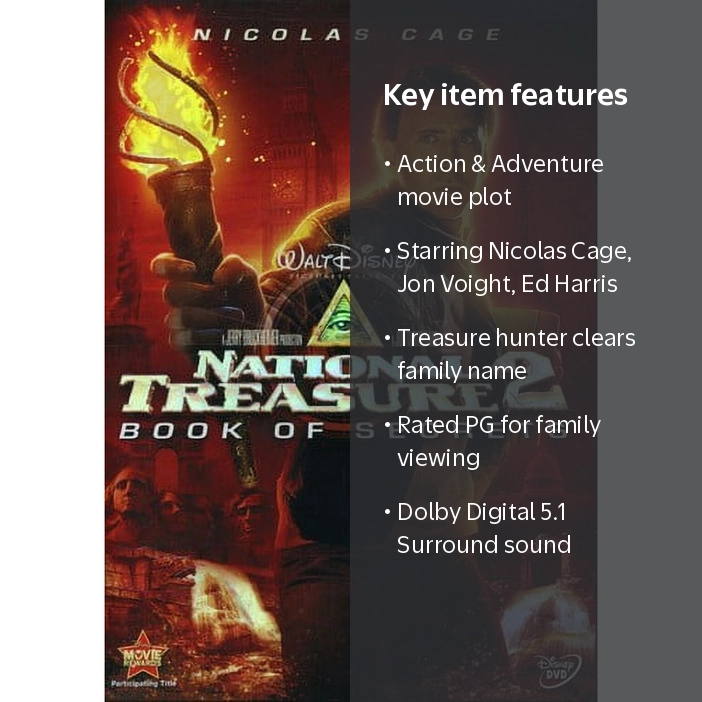Disney, Movie, National Treasure 2: Book of Secrets, PG DVD