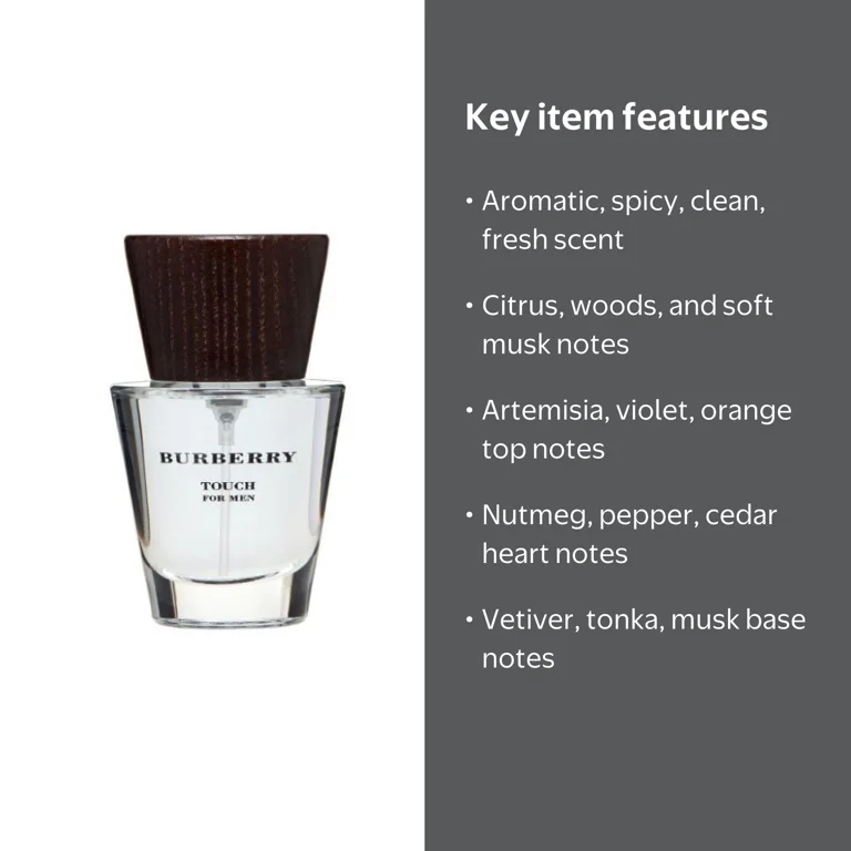 Burberry Touch Men's Fragrance EDT, Spicy Aromatic Cologne Spray