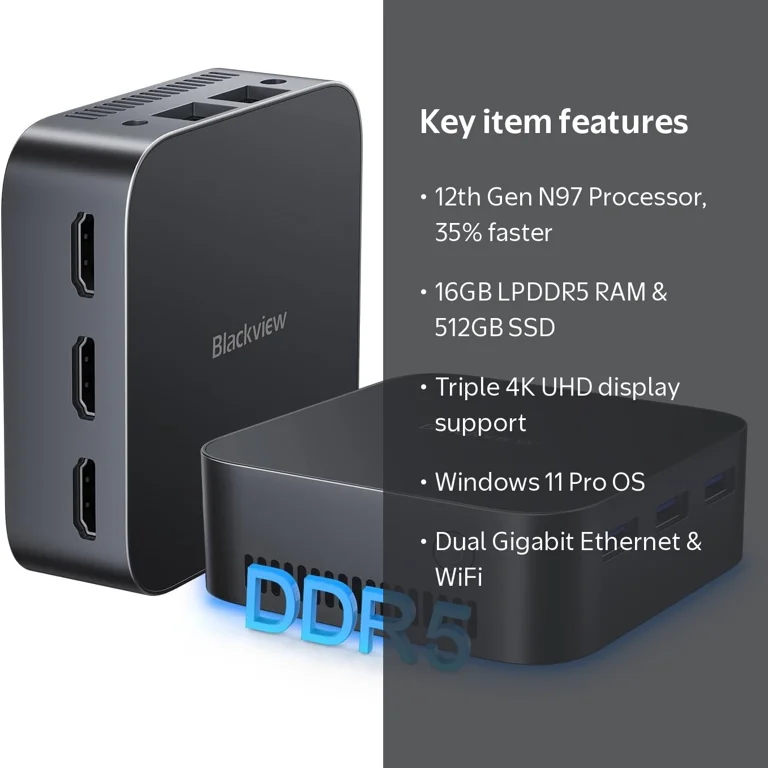 Blackview MP80 Mini PC Intel 12th N97, 16GB RAM, 512GB SSD