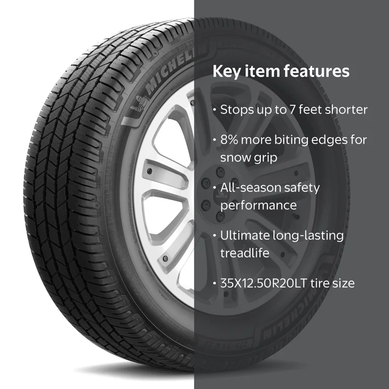 Michelin, Tire, 35X12.50R20LT 125S F, All-Season Snow Grip