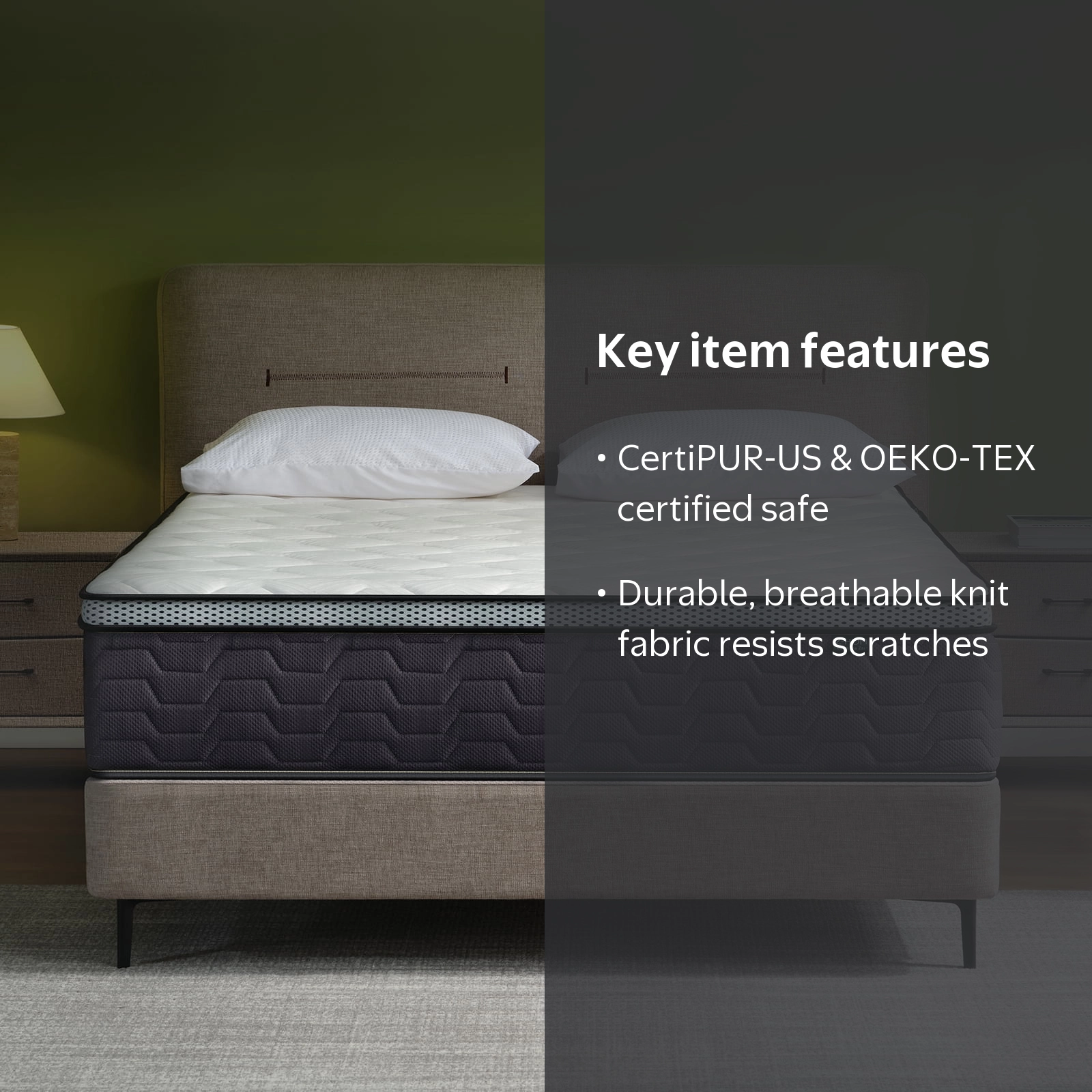 Z-hom Hybrid King Mattress 12 inch, King Size Spring Gel Memory