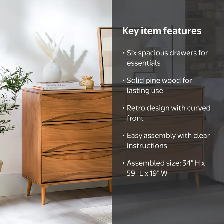midcentury modern dresser Sloane Mid-Century Solid Wood round gold Walker Edison 58 Mid-Century Modern