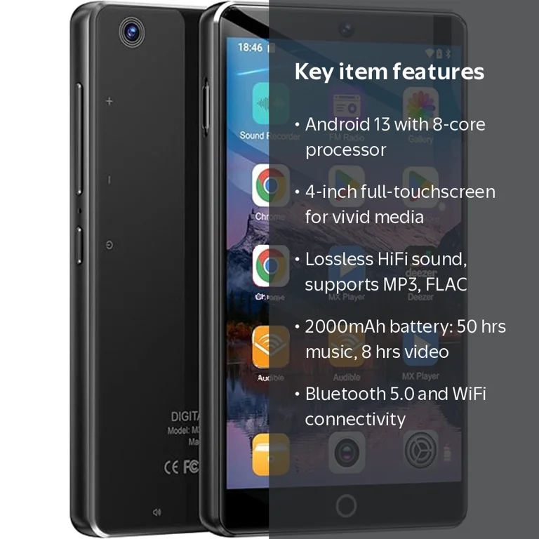Fanvace, MP3 Player, 80GB, Bluetooth WiFi, 4
