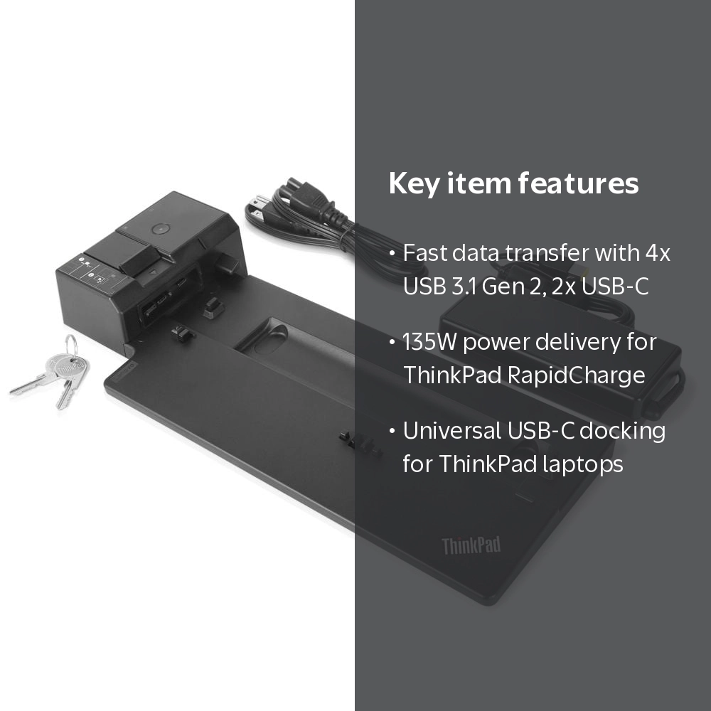 Lenovo, Ultra Docking Station, 40AJ0135US, Multiple Display