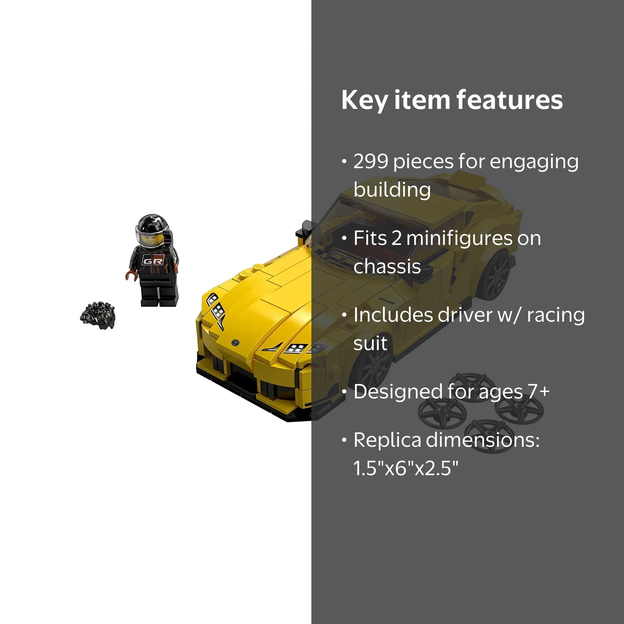 LEGO Speed Champions Toyota GR Supra Set, Includes Race Car Driver