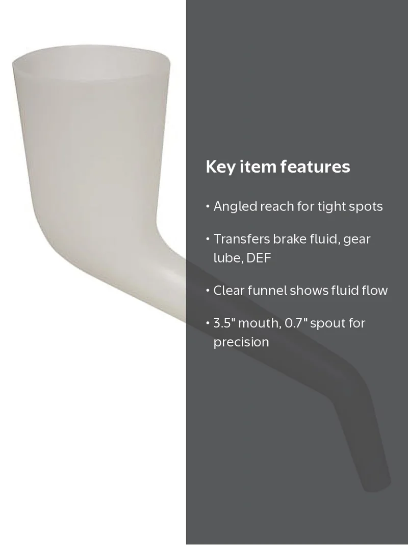 Lisle Corporation, Right Angle Funnel, 17232, N/A, for Fluid