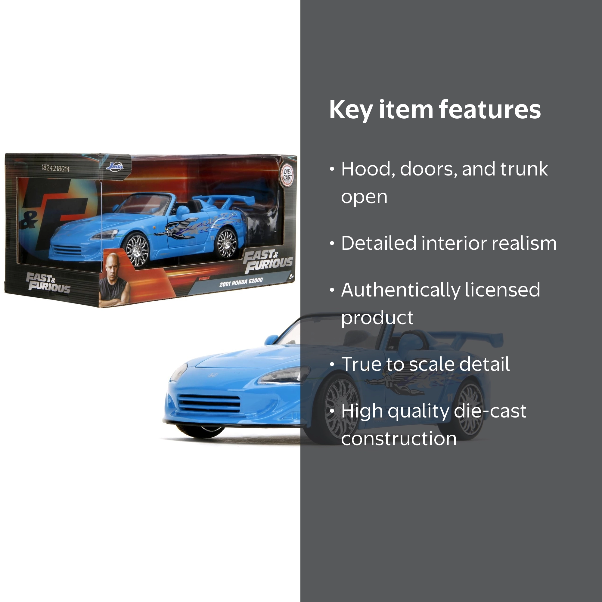 Jada Toys, 124 FF Integra Die-Cast Car, True to Scale Detail