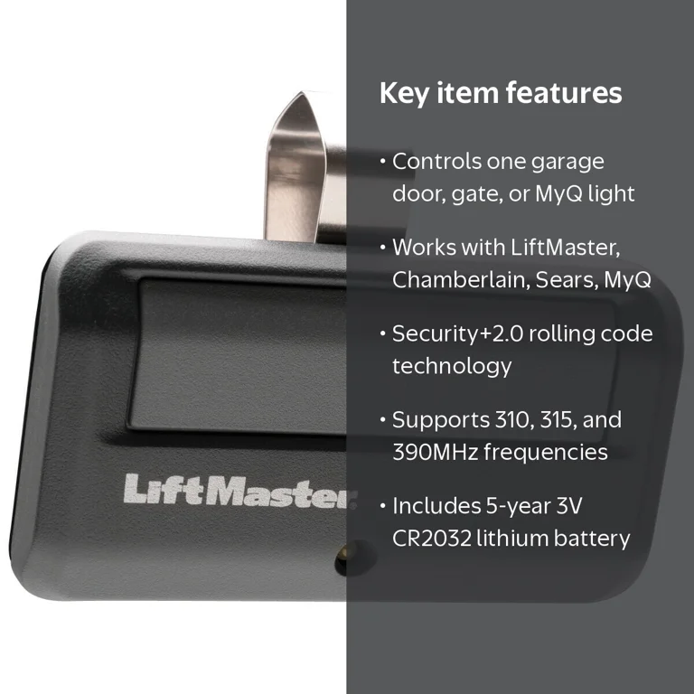 Unbranded Liftmaster 891LM Remote, 310/315/390MHz, Yellow Button