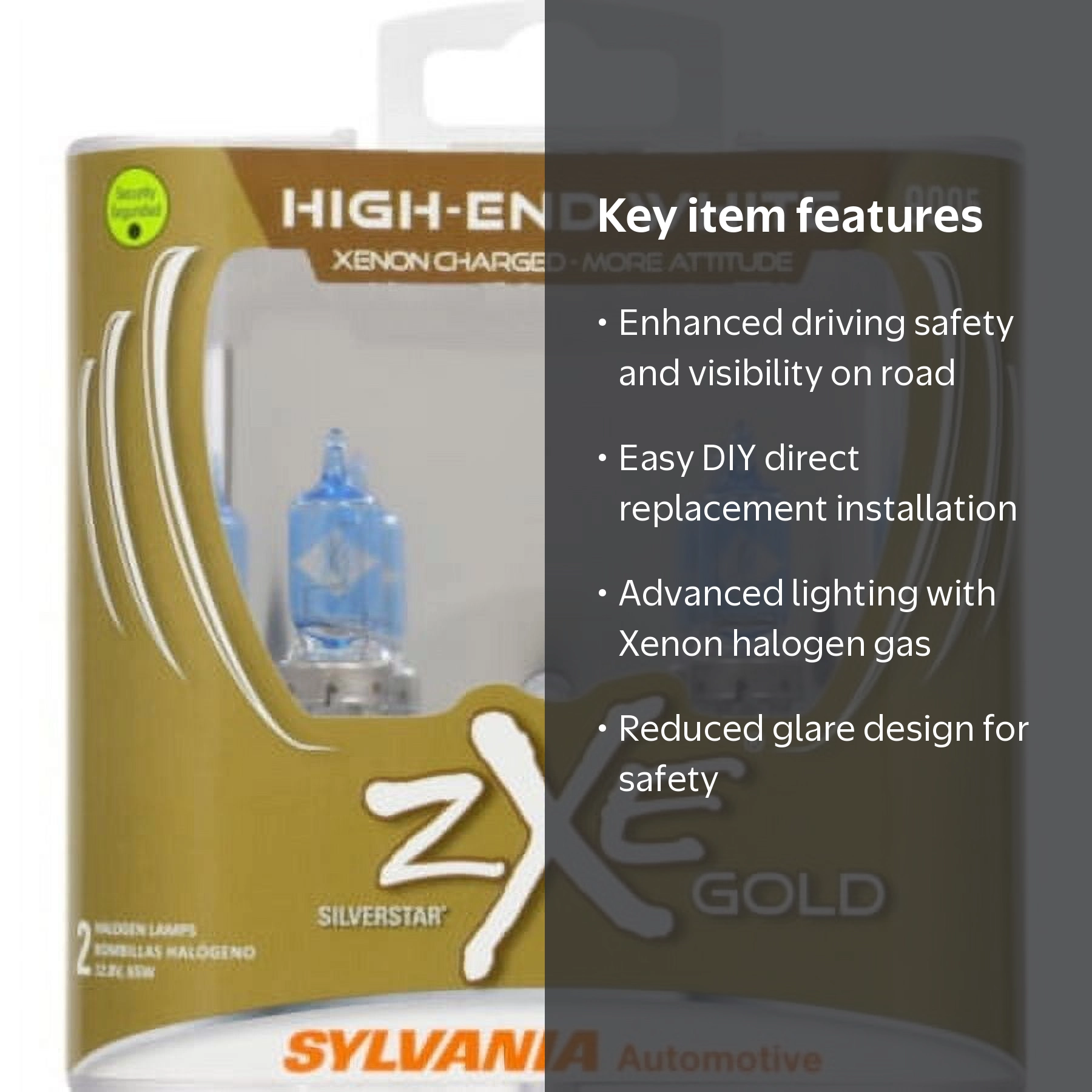 Sylvania 9005 SilverStar zXe Gold Halogen Headlight Bulb, Pack of
