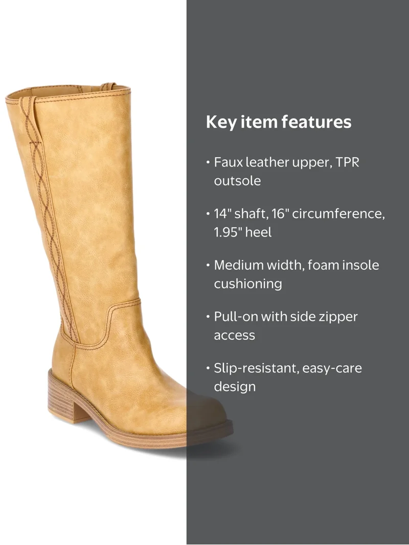 No Boundaries Women's Tall Riding Boot, Wide Width Available