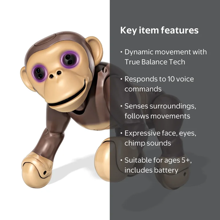 Zoomer Chimp, Interactive Chimp with Voice Command, Movement and