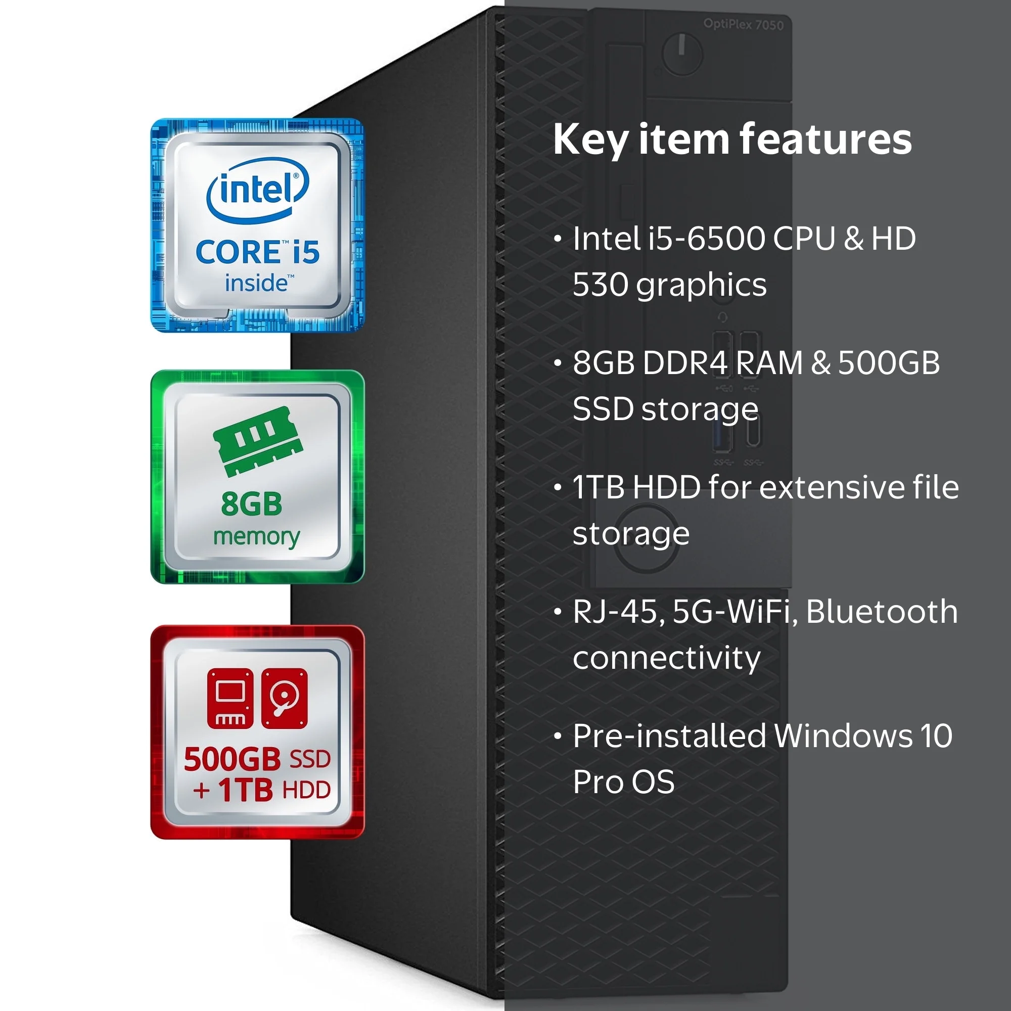 Restored Dell OptiPlex 7050 Small Desktop Computer (SFF