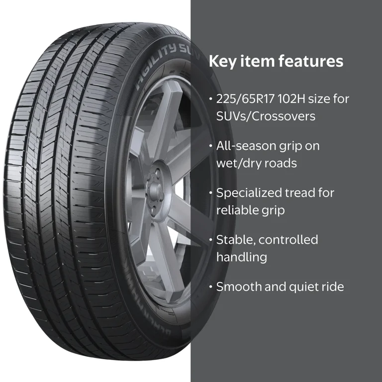 BlackHawk Agility All-Season SUV Tire, 225/65R17 102H, Reliable