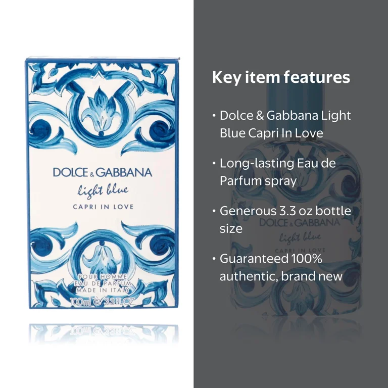 Dolce and Gabbana Men's Light Blue Capri In Love EDP Spray 3.4 oz