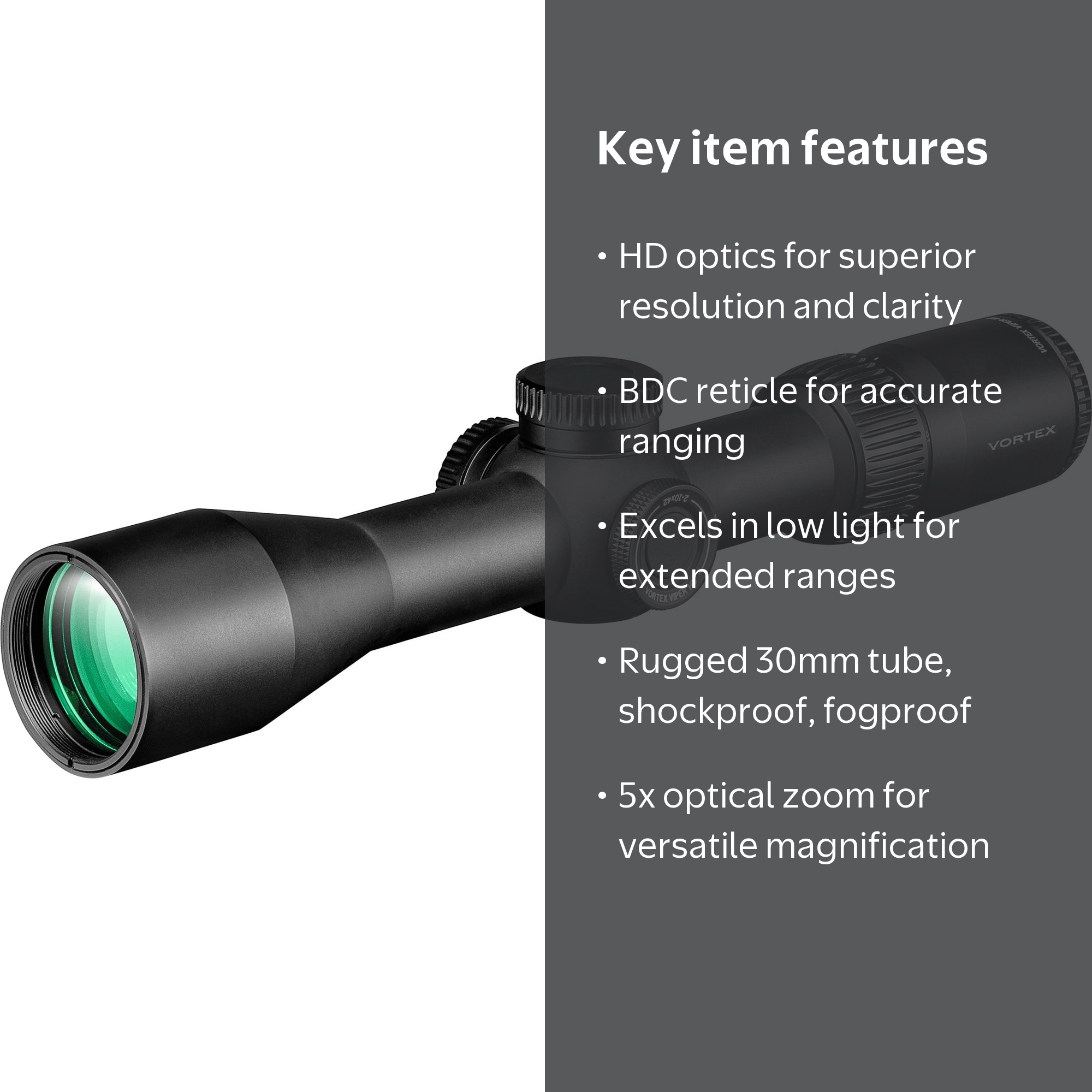 Vortex Viper HD 2-10x42 Dead-Hold Riflescope (BDC MOA Reticle