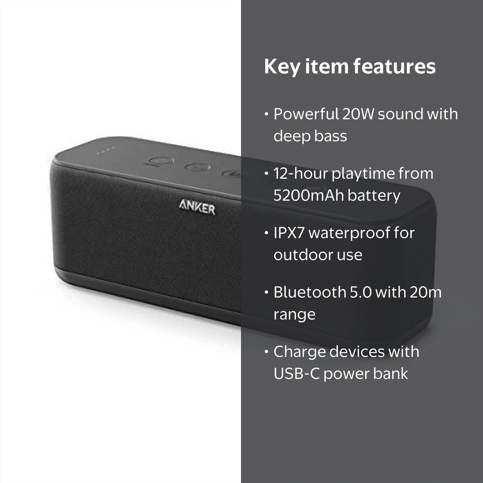 Anker Soundcore Waterproof Multifunctional Bluetooth Speaker with