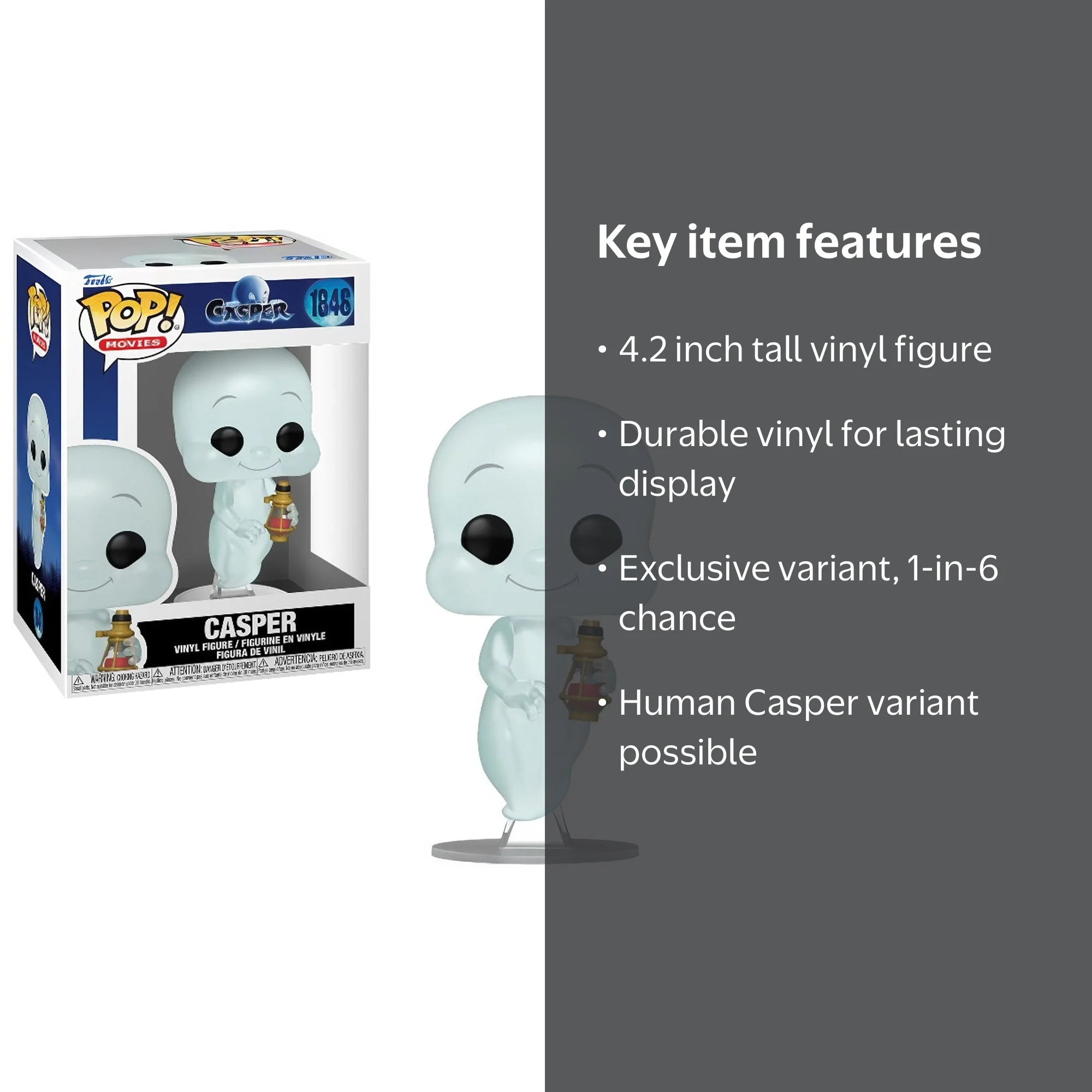 Funko POP Movies Casper 30th Vinyl Figure 4.2 in + Chase variants