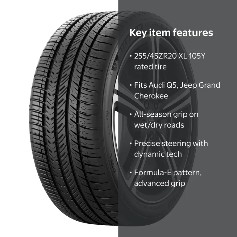 Michelin Pilot Sport All-Season 4 255/45ZR20/XL 105Y Tire Fits