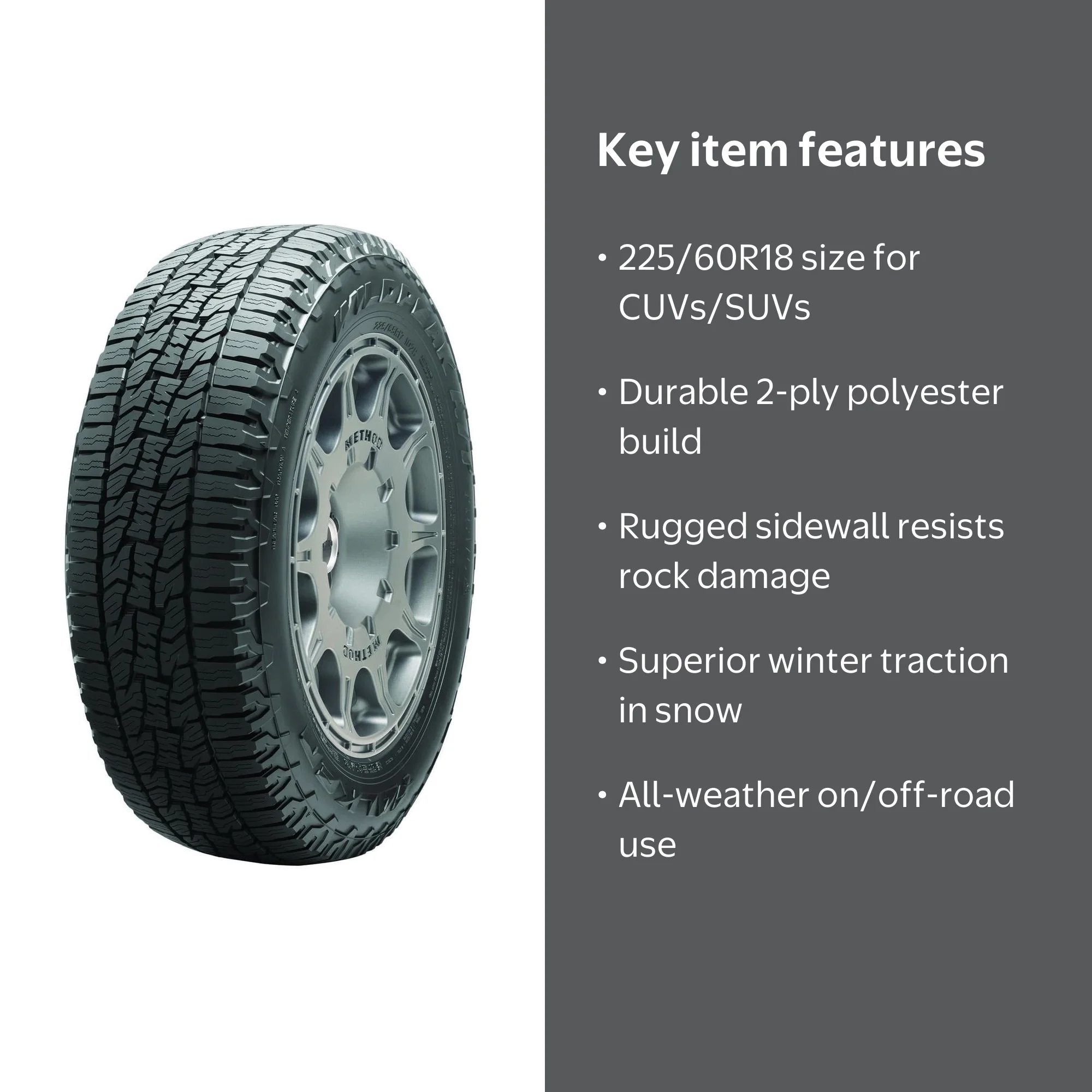 Falken Wildpeak A/T Trail 225/60R18 100H All-Terrain Tire for SUV