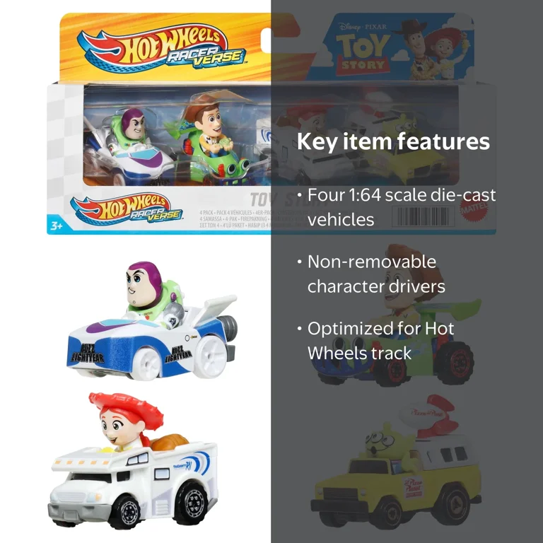 Hot Wheels RacerVerse 4-Pack Die-Cast Cars with Pop Culture