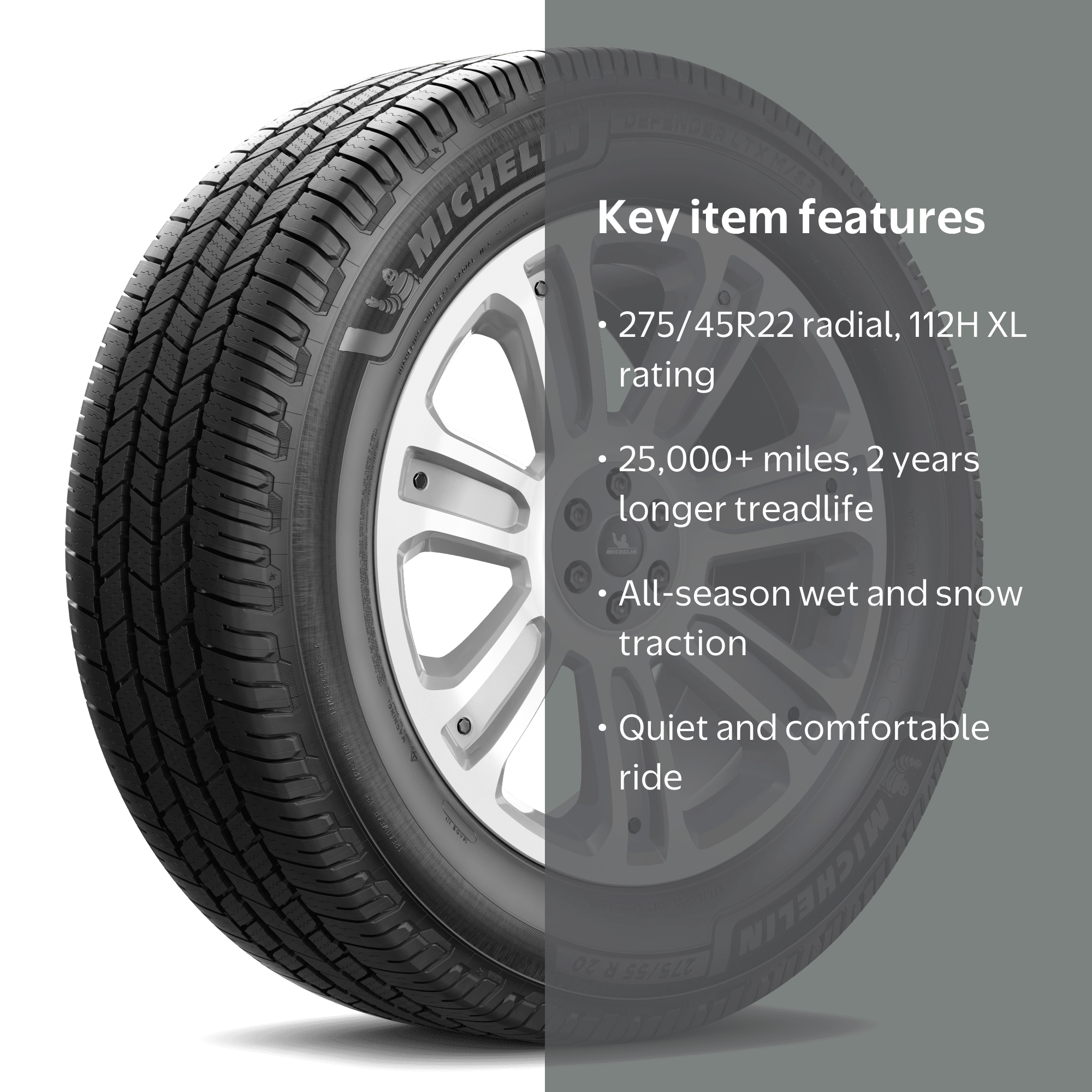 Michelin Defender LTX MS2 275/45R22 112H XL Tire - Walmart.com