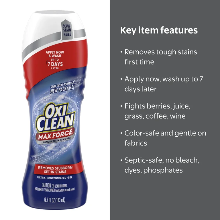 OxiClean, Laundry Stain Remover Gel Stick, 6.2 fl oz, Tough on