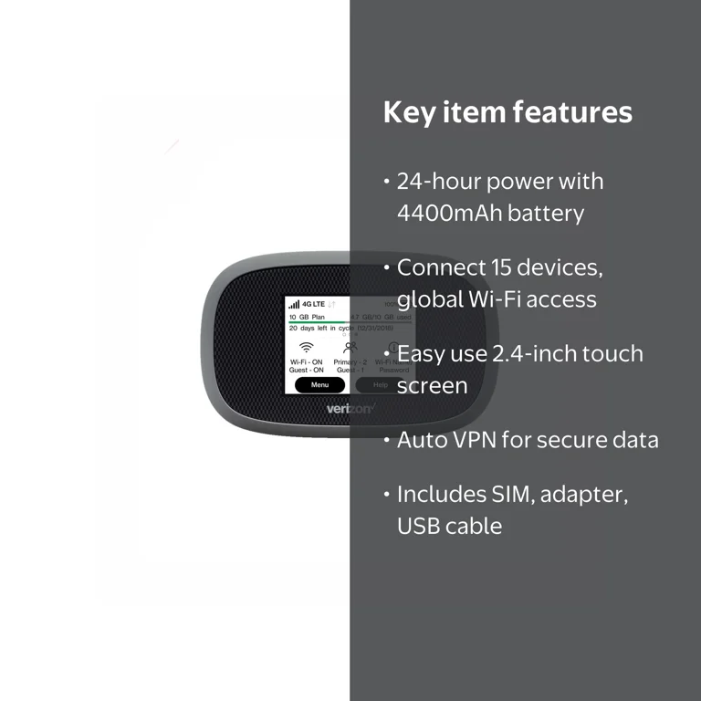 Verizon Jetpack MiFi 8800L Portable 4G LTE Wi-Fi Mobile Hotspot