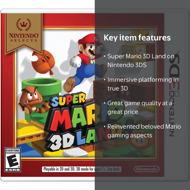 Nintendo, Super Mario 3D Land, Select, Nintendo Switch Platform Nintendo, Super Mario 3D Land, Select, Nintendo Switch Platform