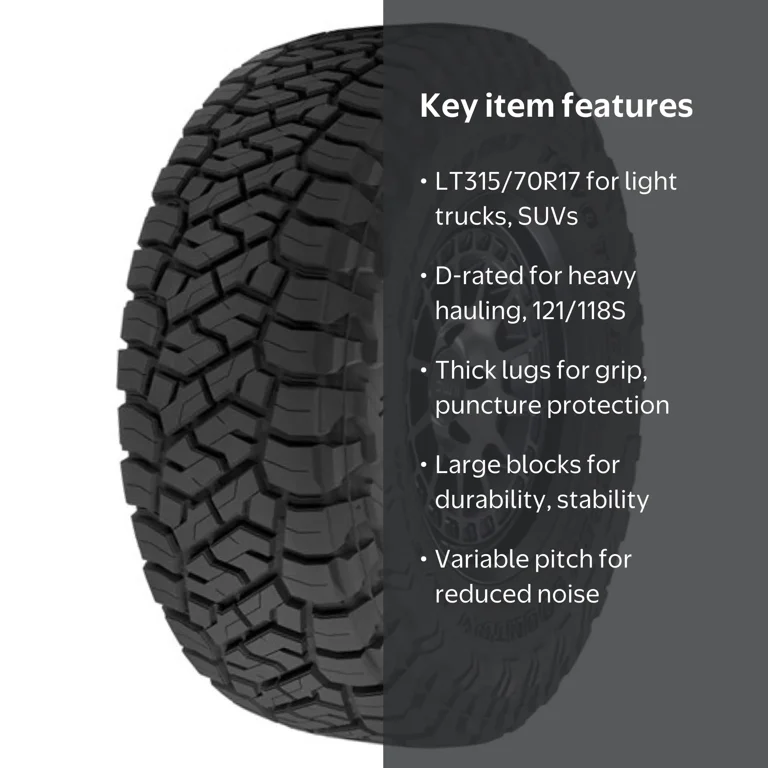 Toyo Open Country R/T Trail Terrain Tyres LT315/70R17 D/8PLY BSW