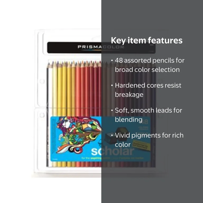 Prismacolor, Scholar Colored Pencils, 48 Ct, Assorted Colors