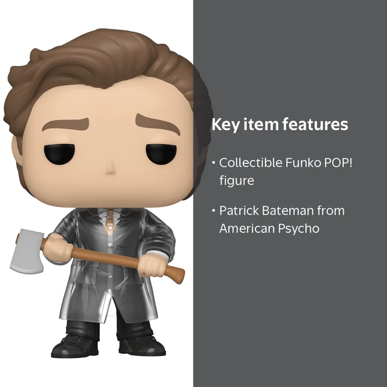 Funko POP! Movies: American Psycho - Patrick w/ Axe - Walmart.com Funko POP! Movies: American Psycho - Patrick w/ Axe - Walmart.com
