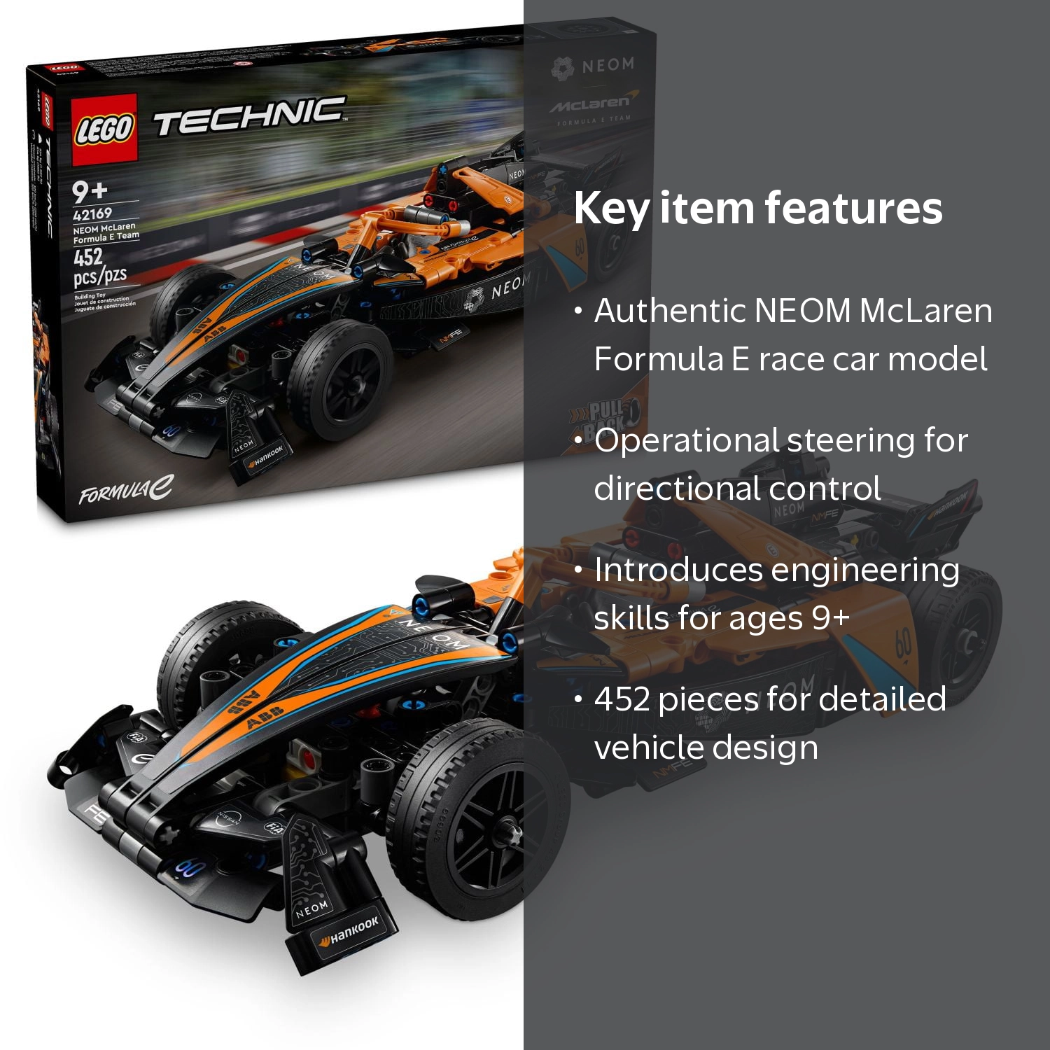 LEGO Technic NEOM McLaren Formula E Race Car Set, 42169, 452