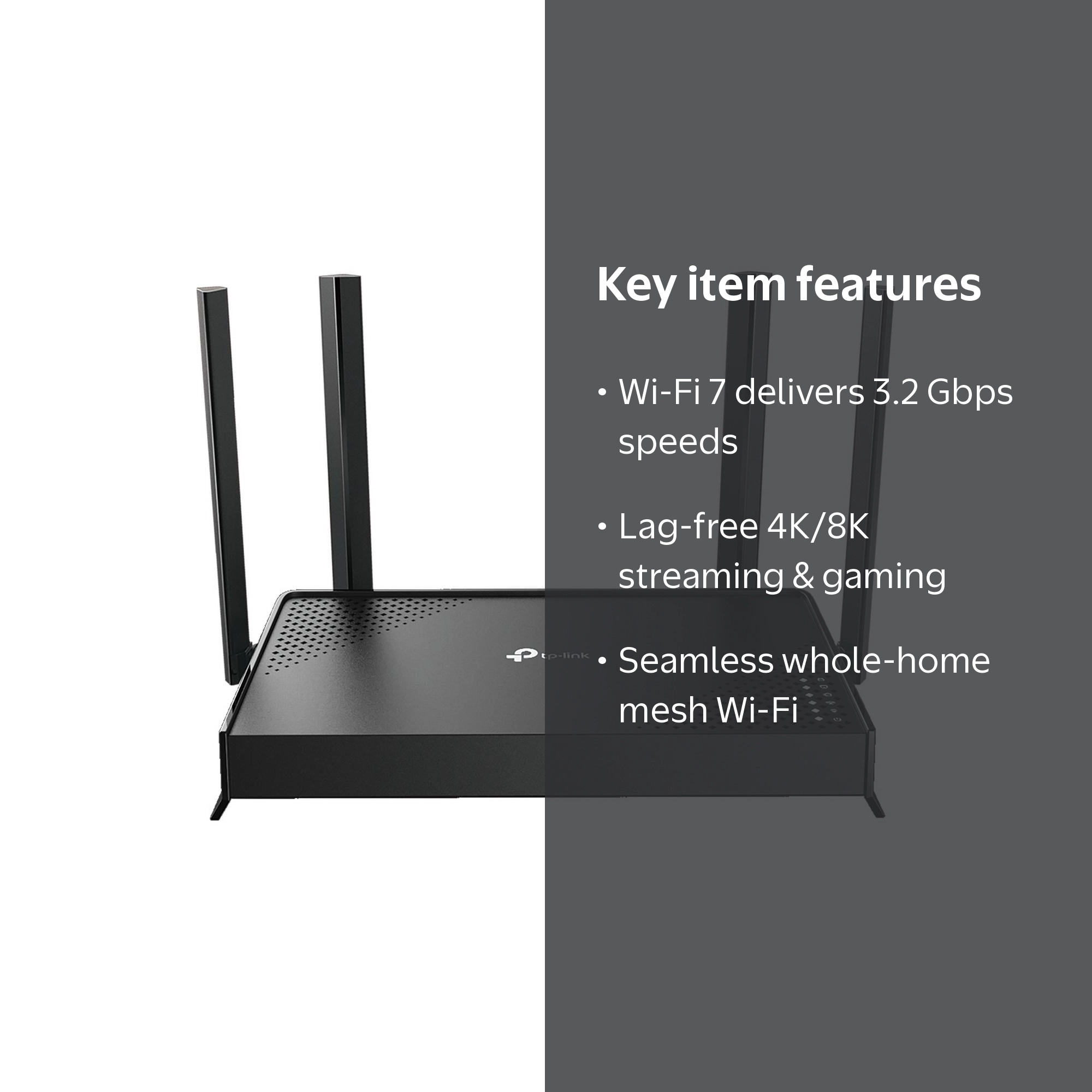 TP-Link Dual-band BE3200 Wi-Fi 7 Router with dual Gigabit Ports