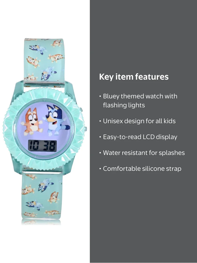 Ludo Studio Bluey Kids' Unisex LCD Watch with Flashing Case and