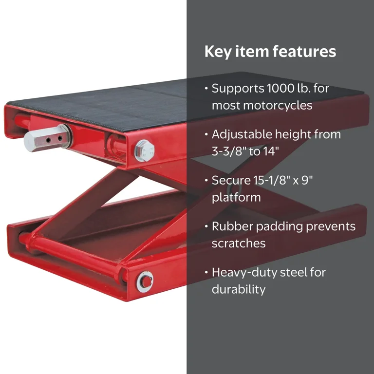 Extreme Max, Motorcycle Scissor Jack, Wide Padded Deck - Walmart.com