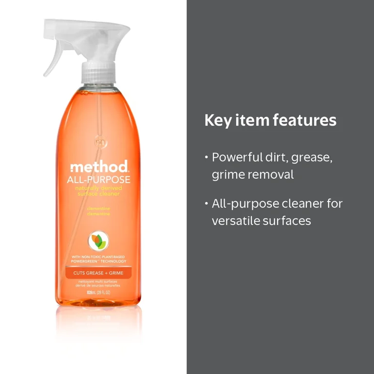 method, All-Purpose Cleaner, 28 fl oz, Clementine, biodegradable