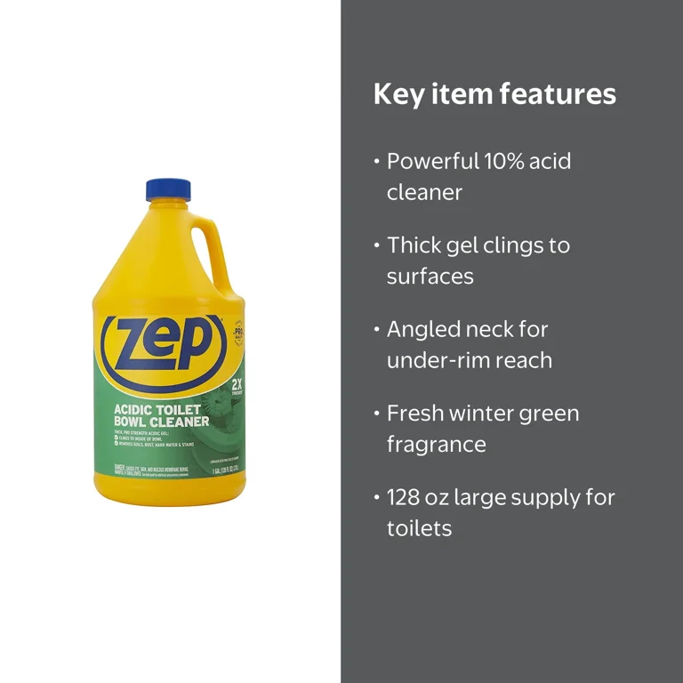 Zep Acidic Toilet Bowl Gel Cleaner 128 oz. - Walmart.com
