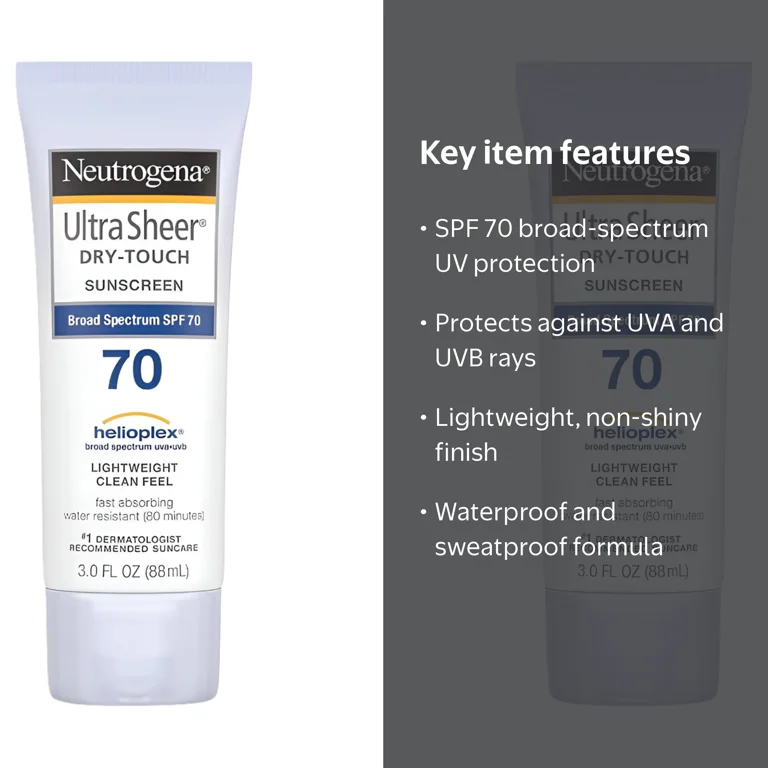 Neutrogena, Ultra Sheer Dry-Touch Sunscreen, SPF 70, 3 oz pack of