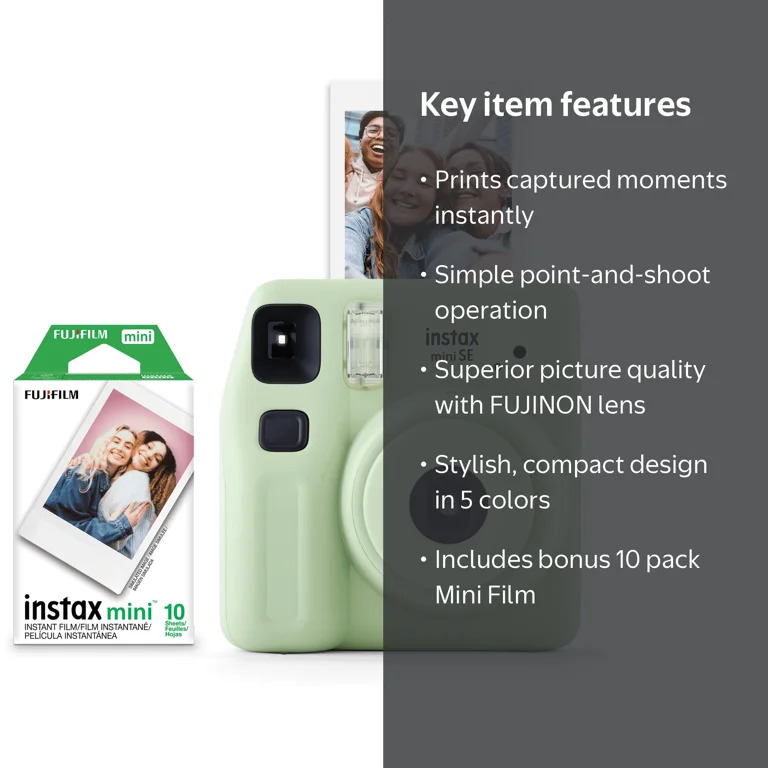 Fujifilm Instax Mini SE Instant Camera with Bonus 10 pack Mini