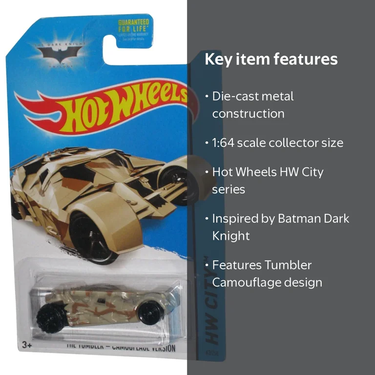 DC Batman Hot Wheels HW City Tumbler Camouflage Toy Car 63/250
