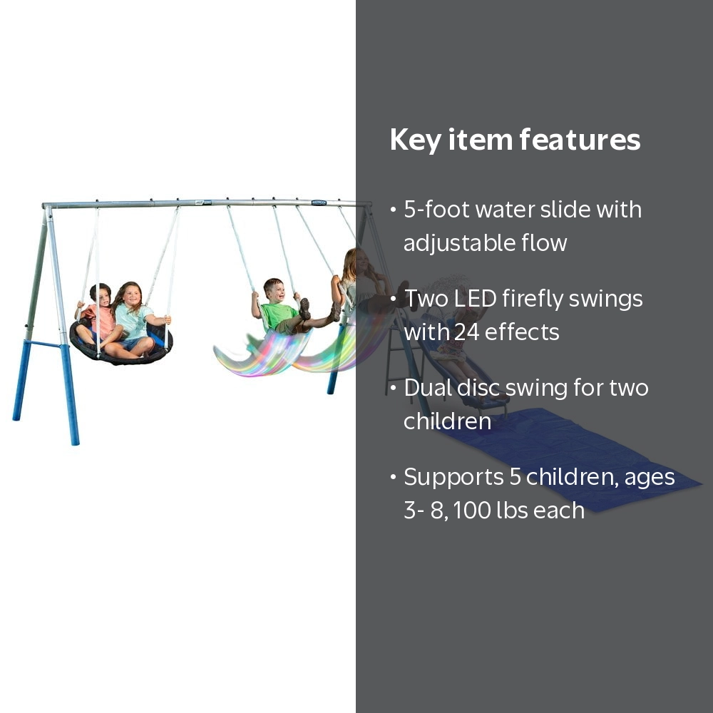 XDP Recreation Firefly Water Park Swing Set with Slide and Tarp