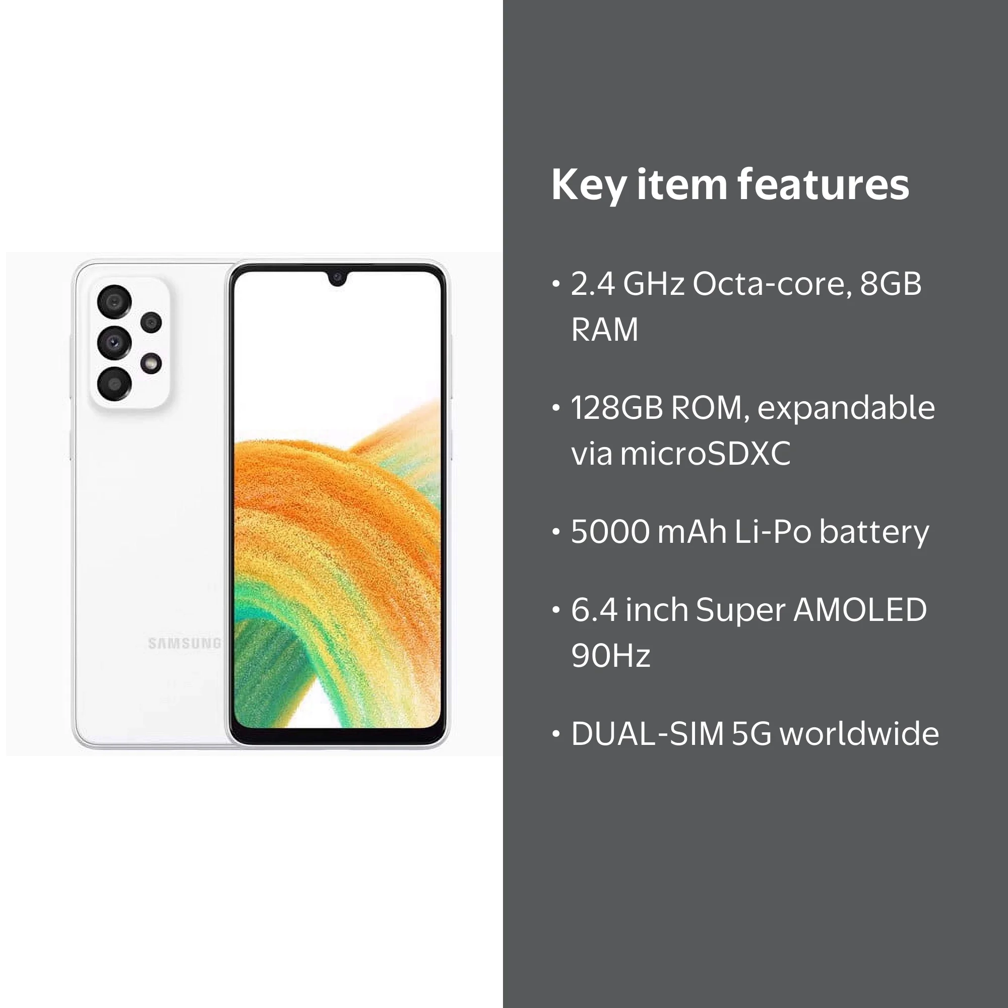 Samsung Galaxy A33 (5G) DUAL-SIM 128GB ROM + 8GB RAM (Only GSM