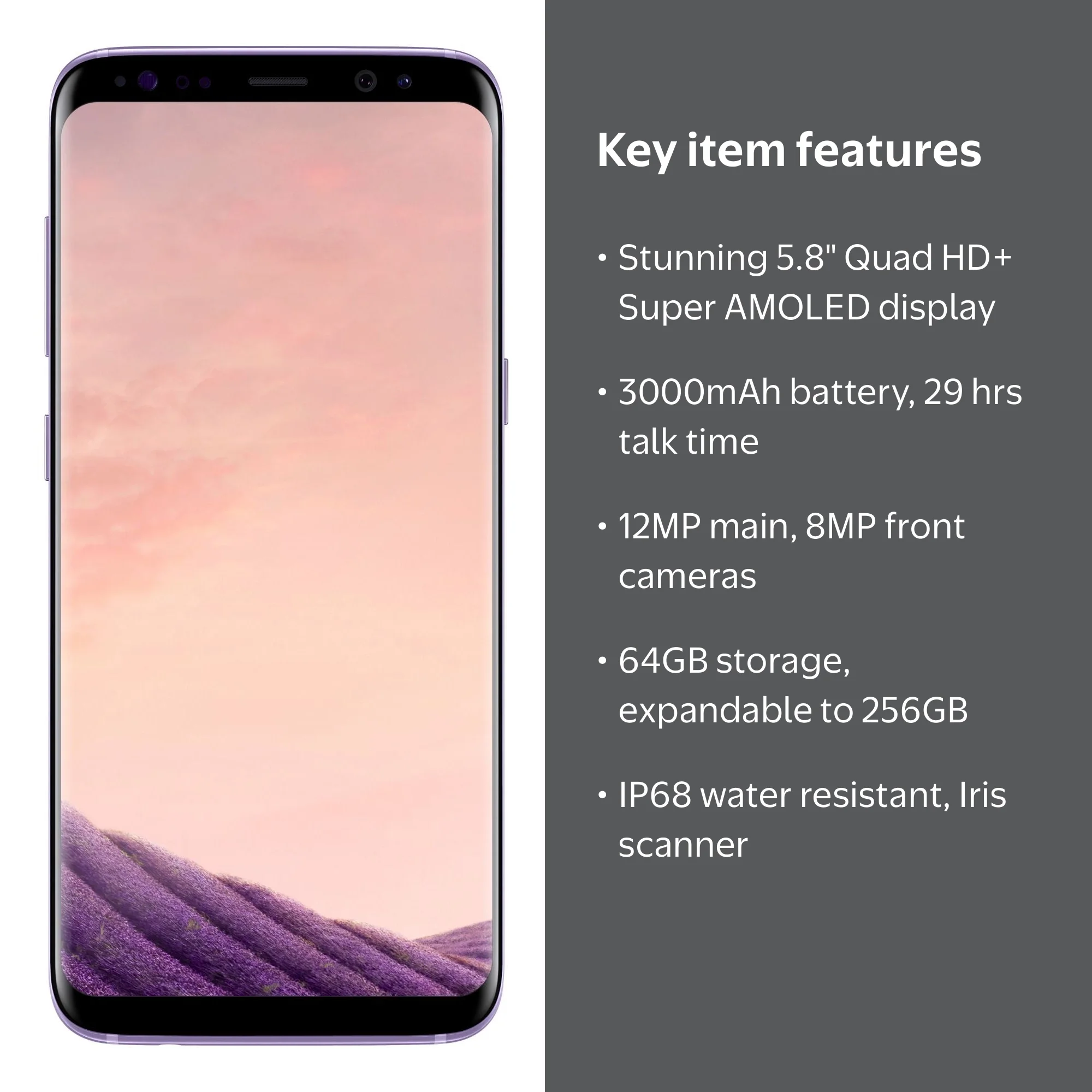 Samsung Galaxy S8 64GB, Infinity Screen, Bixby Vision, 12MP Camera
