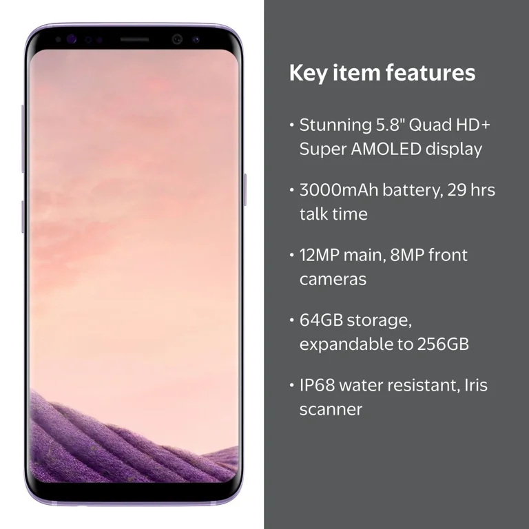 Samsung Galaxy S8 64GB, Infinity Screen, Bixby Vision, 12MP Camera