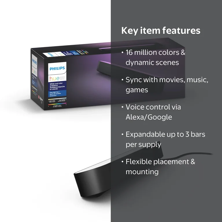Philips Hue, Light Bar, Black, Color Changing, LED - Walmart.com