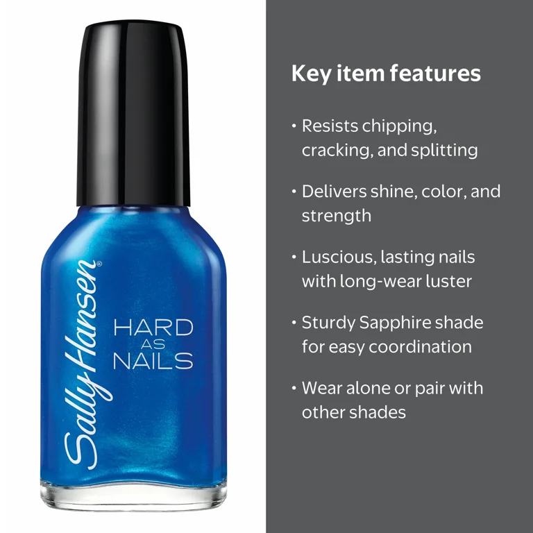 Sally Hansen Hard as Nails Nail Polish, Sturdy Sapphire, 0.45 oz
