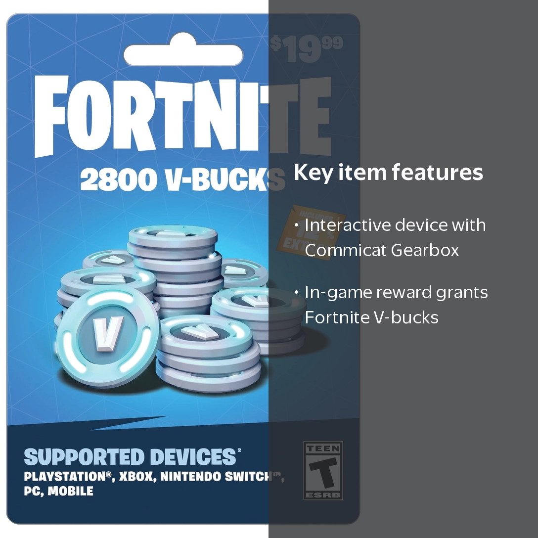 Fortnite Interactive Commicat Gearbox, V-bucks, Wmt D82, $19.99