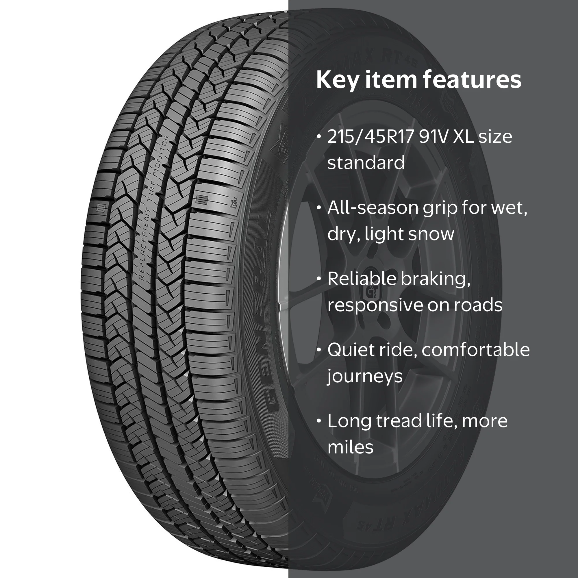 General AltiMAX RT45 All Season 215/45R17 91V XL Passenger Tire