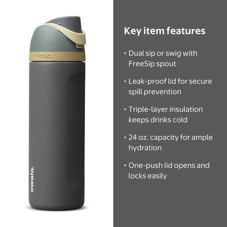 Owala FreeSip Stainless Steel 24 oz. Forest Ranger - Walmart.com